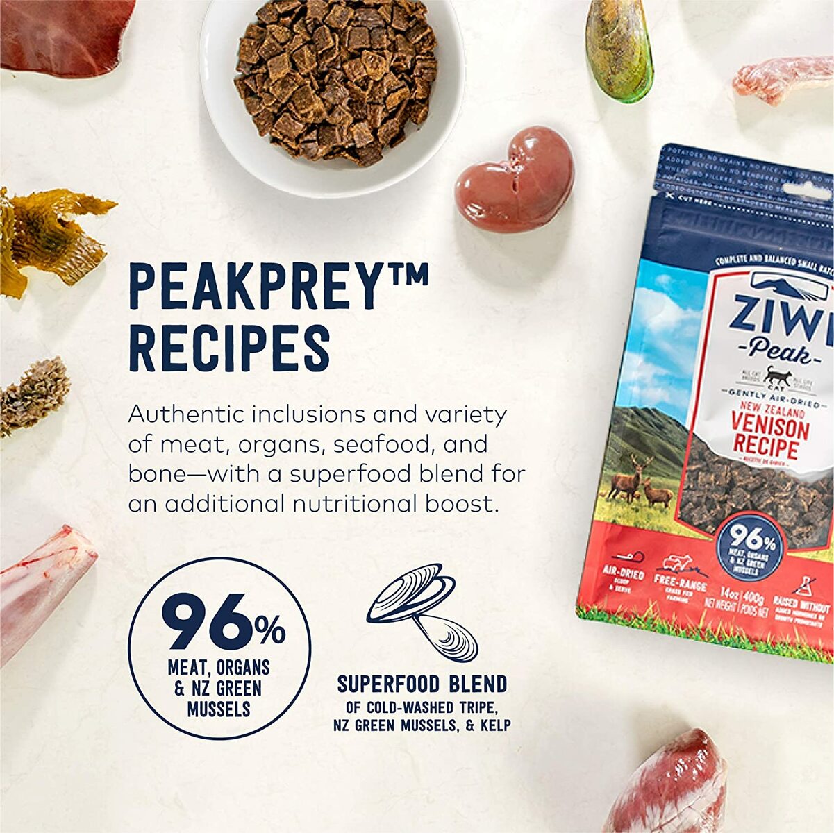 【ZIWI缶おまけ付】ZIWI ジウィピーク  エアドライ キャットフード ベニソン 400g