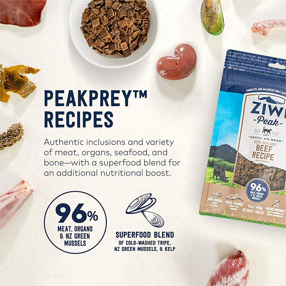 【ZIWI缶おまけ付】ZIWI ジウィピーク エアドライ キャットフード グラスフェッドビーフ 1kg