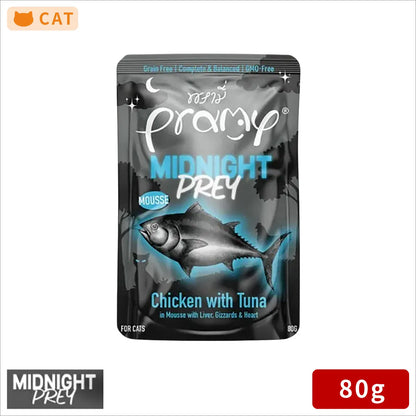 プラミー ミッドナイト チキン ツナムース キャットフード アダルト 80g