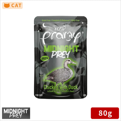 プラミー ミッドナイト チキン ダック ブイヨン仕立て キャットフード アダルト 80g