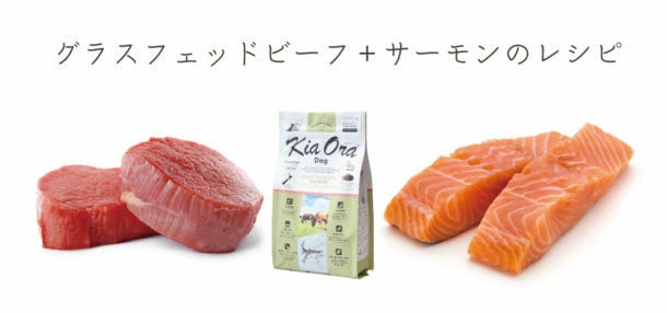 Kia Ora キアオラ ドッグフード グラスフェッドビーフ＆サーモン ラム＆サーモン 450g 2袋セット