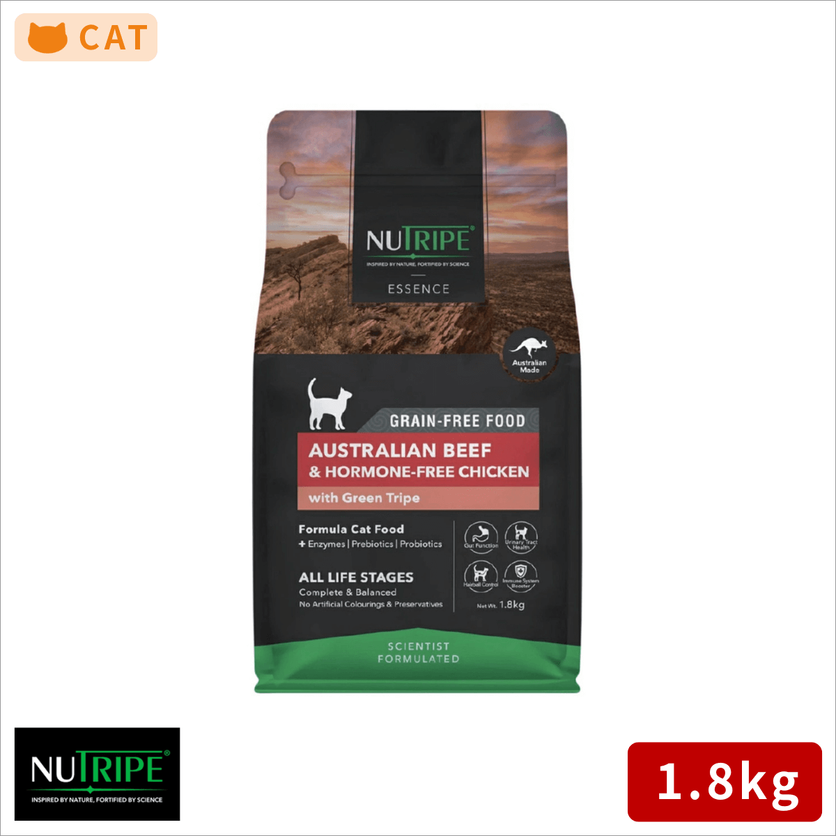 ニュートライプ キャットフード ドライ ビーフ＆チキン＆グリーントライプ 1.8kg