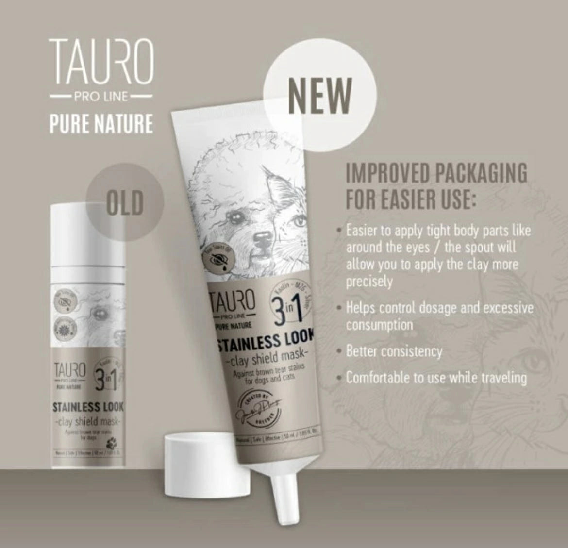 TAURO ステインレスルッククレイマスク3in1 50ml