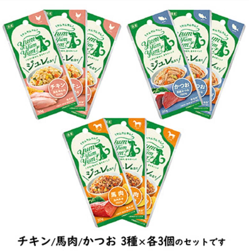 yum yum yum！ ジュレ仕立て単品アソートセット 30g×各3袋（3種計9袋）