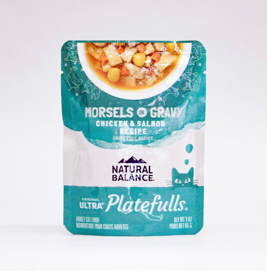 ナチュラルバランス オリジナルウルトラプレートフル 成猫用 鶏肉＆サーモンレシピ グレインフリー 85g