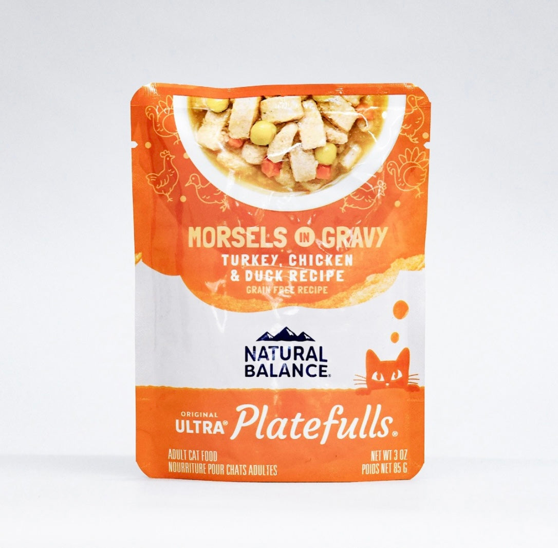 ナチュラルバランス オリジナルウルトラプレートフル 成猫用 ターキー・鶏肉＆ダックレシピ グレインフリー 85g