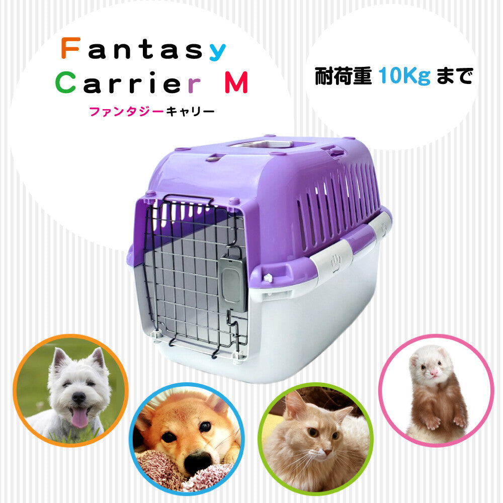 ファンタジーキャリー M OPEN パープル 小型犬 猫 ペット用 キャリーケース ハードタイプ 耐荷重10kgまで