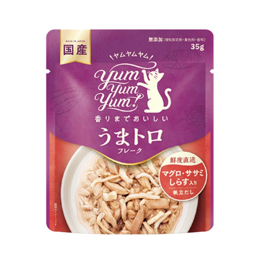 yum yum yum！ うまトロ フレーク　マグロ・ササミ・しらす入り 35g