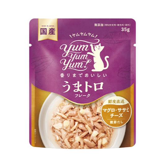 yum yum yum！ うまトロ フレーク　マグロ・ササミ・チーズ 35g